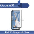 Oppo A52 Full Black 9D|5D|6D|10D|11D|21D Tempered Glass Screen Protector Full Glue Edge To Edge For Oppo A52. 