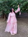 Sleeves Work Short Kurti Farshi Shalwar with Dupatta 3-Piece Casual Dresses for Women. 