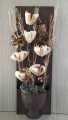 Wooden Wall Hanging with Flowers - Pure wood Beautiful Wall Decoration - Size 2 Feet - Classic Dry arrangement flowers with elegant and smart look beautify your homes with blossoms and garland leaves bloom gardening planting artistic modern & luxurious. 