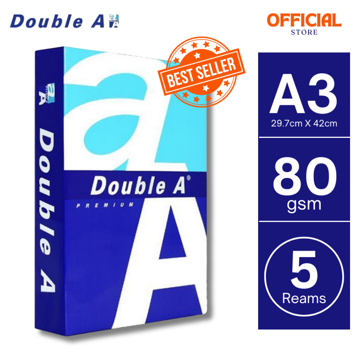 Double A - A3 Size Paper 80g - 5 Reams