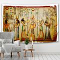 Yellow ancient Egyptian retro tapestry tapestry wall hanging old culture printed Hippie Egyptian tapestry wall cloth home decora. 