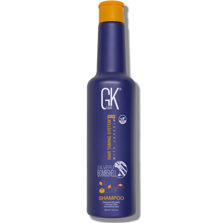 GK Hair Silver Bombshell Purple Shampoo 280ml – Toning for Blonde, Grey & Bleached Hair | Removes Brassy & Yellow Tones | Imported USA