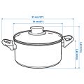 Pot with lid IKEA Glass Stainless Steel 2.8 l. 