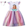 Dance Like Nastya Show Clothes Baby Girls Sleeveless Casual Dresses with Small Bag Kids Cartoon Wedding Party Princess Vestidos. 