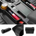 【High quality plastic】Car Seat Box Storage Car Seat Side Pocket Gap Slit Pocket Storage Organizer(model: plastic-Set with 2-Black). 