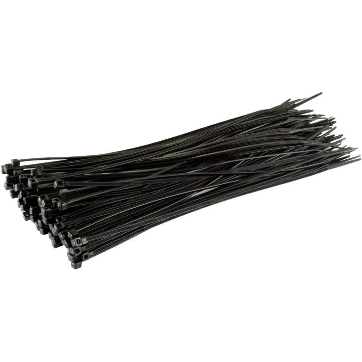 Pack of 100 Multipurpose Cable Tie Clip 200x2.5mm  - black - Self Locking Nylon Cable Zip Ties, Wire Tie Wraps for Home, Office, Garden, Garage, Workshop