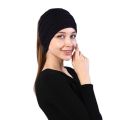 【HOT】 New Women Autumn Winter Ponytail Beanie Hat Solid Color Lady Stretch Knitted Crochet Beanies Hat Cap For Women. 
