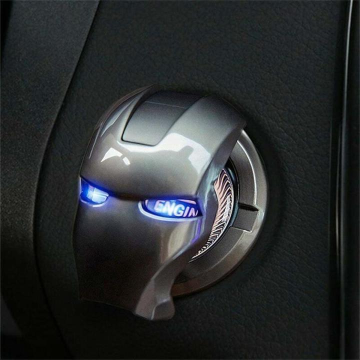 Iron Man Car Start Stop Push Switch Button Cover 3D Car Interior Accessories