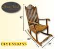 Rocking Chair / Easy Chair - Solid Sheehsam Rosewood With Acrylic Inlay On Back & Arms. 