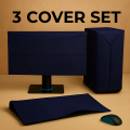 3-Piece Laptop/PC Screen and Case Dust Cover Set, Anti-Dust, Dust-Proof, Universal Fit, New - Black. 