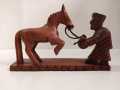 Dancing Horse, Wooden Dancing Horse And Men, Wooden Horseman Sculpture, Wooden Decor.. 