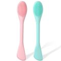 2 in 1 Face Mask Brush, Silicone 2In1 Facial Cleansing, mask brush silicone, mask brush facial, Silicone Double Head Mask Brush, Silicone Face Wash Brush, Mud Film Special Scraper Applicator, Facial Cleansing Brush, facial cleansing brush silicon. 