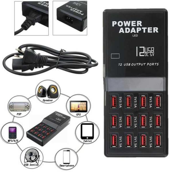 Speed-X 603PU Power Universal Travel 3 Socket + 4 USB + 1 Type-C 12Amp Multi Port Charger | Phone Charging Station Universal Hub for Desktop Office Home Smart Device Extension Adapter Mobile Tablet Laptop Connection Socket Block Power Strip Wire