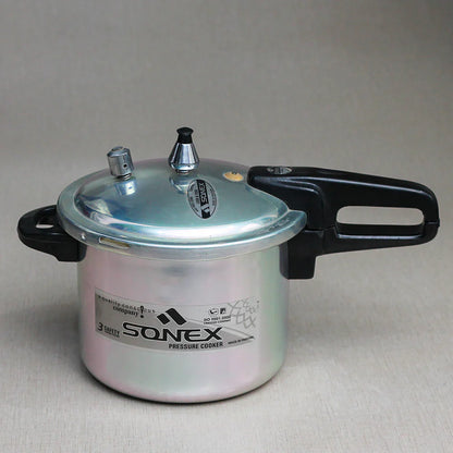 Sonex Pressure Cooker – 3L to 11L | Heavy Gauge Aluminum Body | Fast & Energy Efficient Cooking | Secure Safety Lock System | Durable, Rust-Resistant & Easy to Use | Gas Stove Compatible