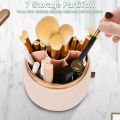 Click & Pick Official ||  360° Rotating Makeup Brush Holder with Dustproof Clear Lid – Large Capacity Cosmetic Organizer Box for Vanity, Lipsticks, and Brushes – Elegant Storage Caddy for Dressing Table & Bathroom. 