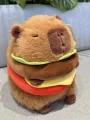 Cute Hamburger Capybara Dog Pig Plushie Capibaras Pizza Bubble Tea Juice Food Plush Toy Stuffed LifelikeDrink Cushion. 