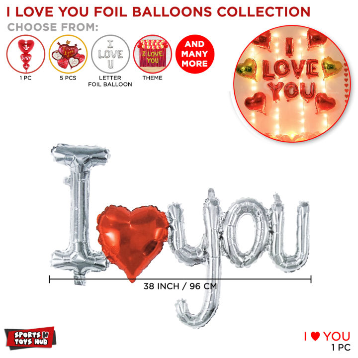 I Love You Valentine Day Balloons Set Heart Shape Ballon Love Foil Balloon Mylar Helium Heart Shape Colorful Balloons For Valentine's Propose Marriage Engagement Anniversary Romantic Party Supplies Decorations Foil Alphabet Letter Foil Balloon : xSontLhG
