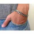Stylish Silver Color Cuban Chain Bracelet for Boys - Alloy Tone Hand Band. 