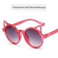 【hot】 Kids Sunglasses Summer Girl Boys Cute Cartoon Cat Ears Ultraviolet-Proof Round Convenience Glasses Eyewear Shades Goggles. 