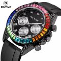 Pintime brand fashion business luxury, timepiece, silicone, quartz men's watch. 