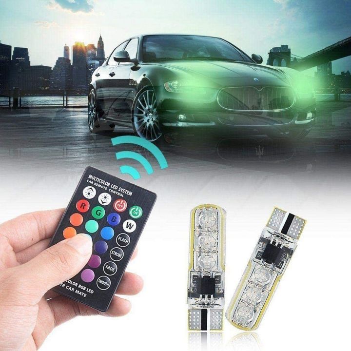 SMDs LED Car Parking Light Bulbs Pair Remote Control