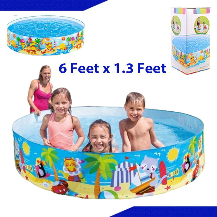 Intex Swimming Pool | Best summer Gift | Best Quality Swimming pool | Import Quality | NON-INFLATABLE SWIMMING POOL | Without Air Swimming Pool | swimming pool for kids |  (4FT-5FT-6FT-8FT)(58477,56451,56452,58472)