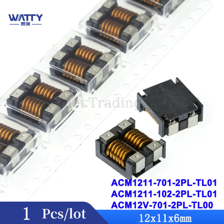 1Pcs/Lot  ACM1211-701-2PL-TL01 ACM1211-102-2PL-TL01 ACM12V-701-2PL-TL00 12x11 700R 1K Ohm  Common mode Inductor Filters Common Mode Chokes