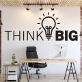 WallsArt Store Think Big Office Wall Vinyl Decal Think big with light bulb office stickers Office Wall Art Gifts Home Office Quote Teamwork Business. 