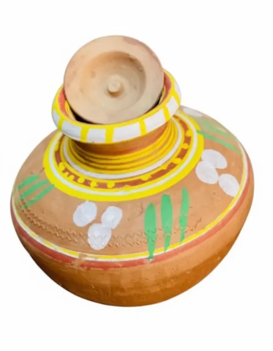 Matka In English Handmade Colorful Clay Matki / ghara for Water Storage with Lid ...