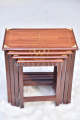 Streak Wooden Paisley Nesting Tables Set of 4-Wooden 4 Piece Nesting Tables-Wood Nest Table Set Brass Work-Customized. 