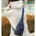 Men's Nylon Summer Casual Side Bag for Men - Crossbody Sling Messenger with 3 Zippers. 