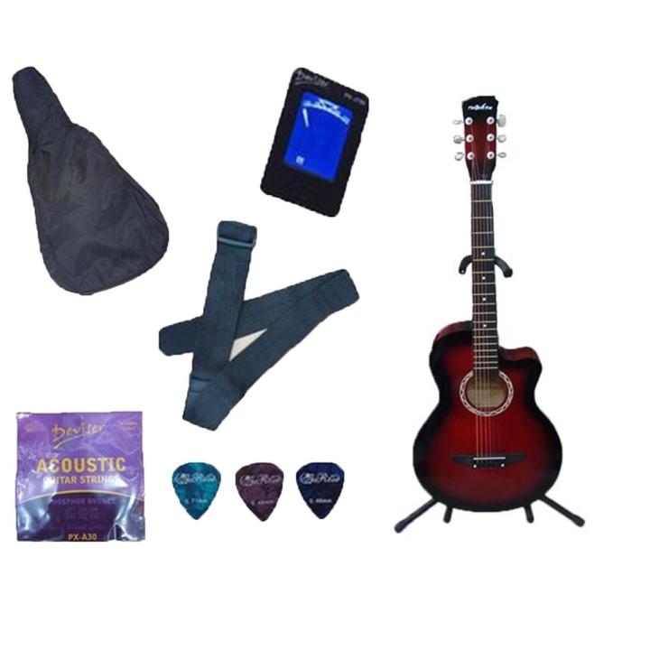 R38 - Acoustic Guitar - With Accessories - Red