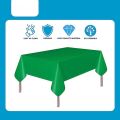 Green Plastic Waterproof Table Cover- Tablecloth for Rectangle Table 54" x 72" Disposable Table Cover for Bridal Shower Wedding Birthday Party Decorations. 