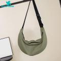 Green Home Men Crescent Bag Solid Color Firm Stitching Men Messenger Bag. 