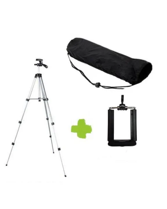 TikTok%203110%20-%20Tripod%20Stand%20For%20Camera%20And%20Mobile%20-%20Black%20&%20Silver%20-%20Image%205