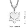 Anniyo Albania Eagle Pendant Necklaces Polishing Stainless Steel Jewelry Ethnic for Women Men #109221. 