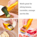 Banana Cutter Banana Slicer Fruit Knife Kitchen Gadget Bar Tools Veggie Cutter Stainless Steel. 