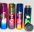 CUSTOMIZE Name Water Bottle 500ml with LED Temperature Display | Imported Stainless Steel Hot & Cold Water Bottle for Boys Girls & Kids, Sports & Gym, Water Bottle for School | Thermos Flask | (Half liter). 