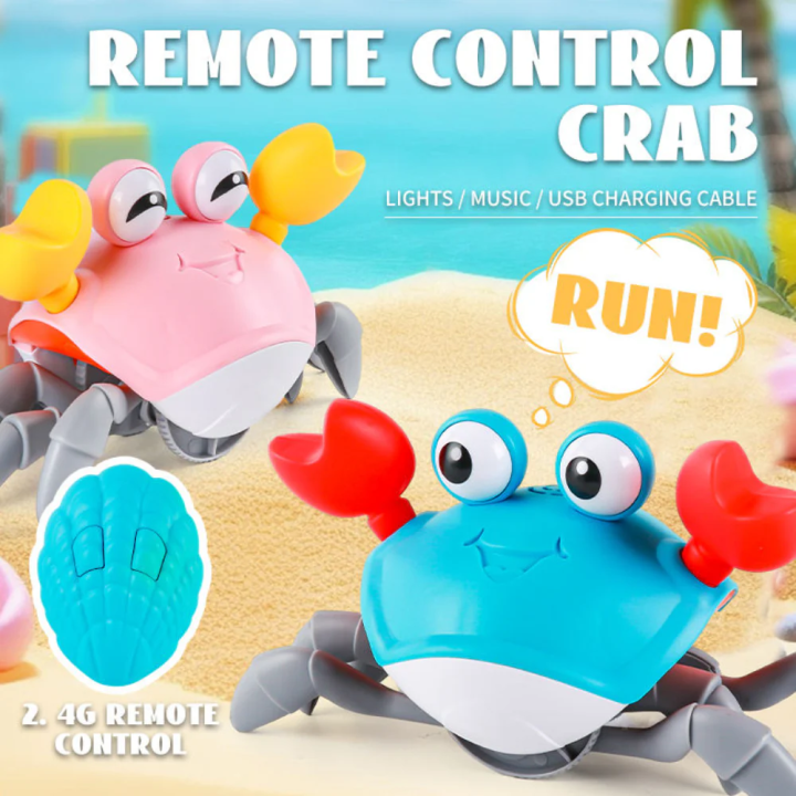 Remote Control Crawling Crab with Music and Light Early Educational Baby Toy
