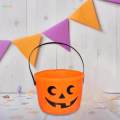 Halloween Pumpkin Bucket Candy Bucket Halloween Props Candy Basket Portable Decor Gift Basket Thanksgiving with Handle Trick or Treat Bucket. 