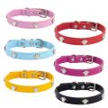 Dog Collar Leather Lead Small Dog Collar Puppy Supplies Pet Accessories Paws Leather Collar. 
