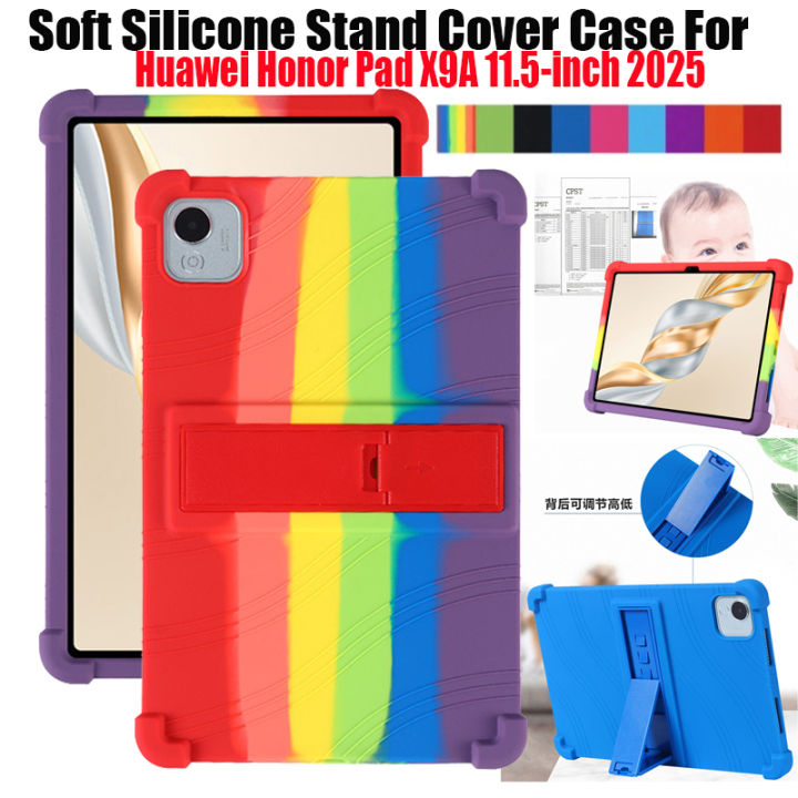 Silicone tablet case for Huawei Honor Pad X9A 11.5 inch 2025 stand cover case ELN2-W09 kids shockproof case for Honoe Pad X9a 11.5'' casing