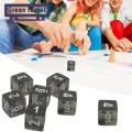 Acrylic Dice Set Set of 5 Easy-to-read Black Translucent Dice for Board Games Durable Lightweight 16mm Acrylic Dice with Clear Numbers Translucent Black Dice for Role-playing Games. 