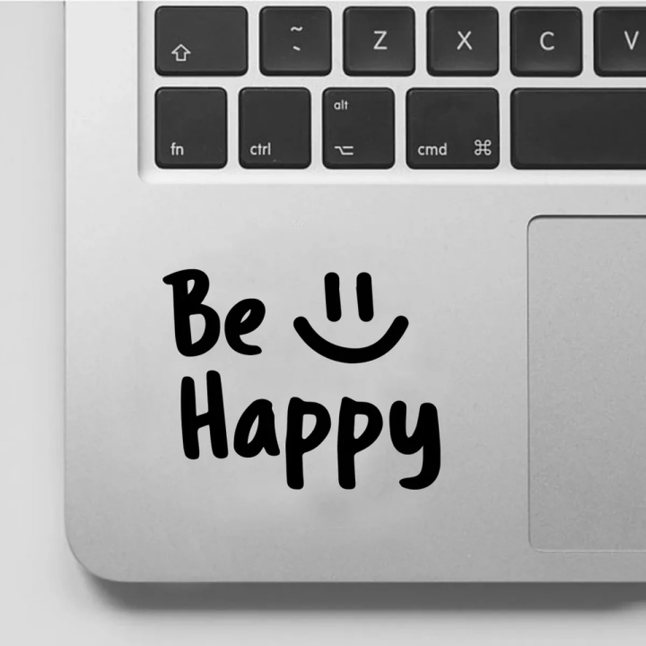 Be Happy Motivational logo Laptop Sticker, Car Stickers, Mobile Sticker ...
