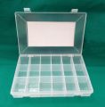 Plastic 18-Cavities Heavy-duty Multi-Compartment Jewellery Box (Large) - [M-18]. 