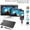 HUION HS610 Drawing Graphic Tablet Digital Painting Tablets With 8192 Levels Pen Stylus  For PC Android Phone. 