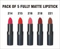 UPTOWN LA MATTE LIPSTICK SET OF 5 SHADES FOR WOMEN & GIRLS. 