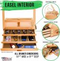 Wood Table Sketch Box Easel Box With Drawers Desktop Easel Wooden Art Tabletop Box for Drawing Painting and Sketching Portable Wooden Artist Desktop, Board for Canvas, Painting, Drawing Sketching Book Stand Wood Artist Desktop Case. 