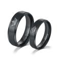Pack Of 2 - Black Couple Jewelry Her King And His Queen I "Elegant Black King & Queen Stainless Steel Couple Rings – Symbol of Love & Unity". 