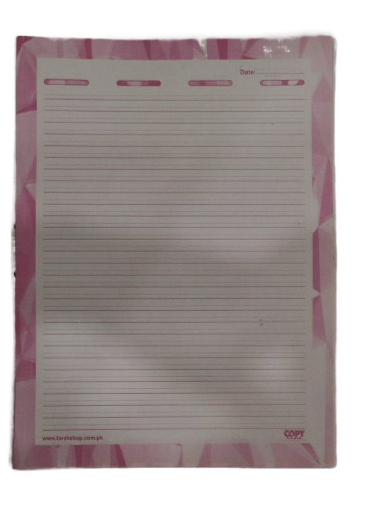 Pack of 60 Assignment Paper Sheets - Colored Border (Narrow Lining)
